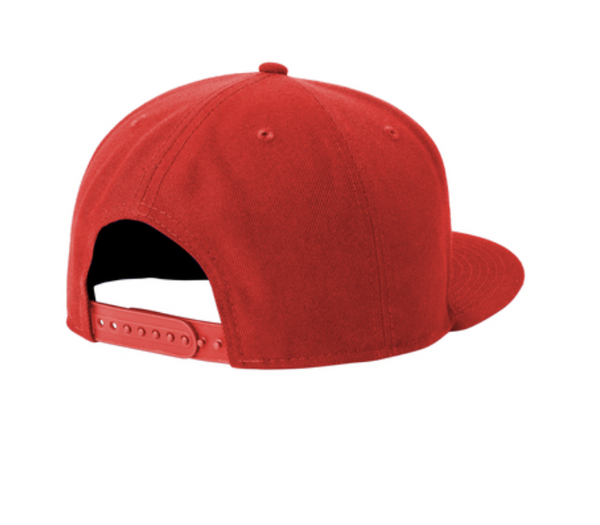 New Era Standard Fit Flat Bill Snapback Cap - Leather Patch