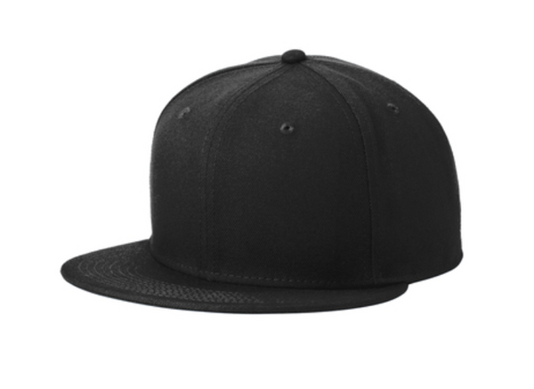 New Era Standard Fit Flat Bill Snapback Cap - Leather Patch