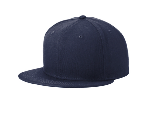 New Era Standard Fit Flat Bill Snapback Cap - Leather Patch