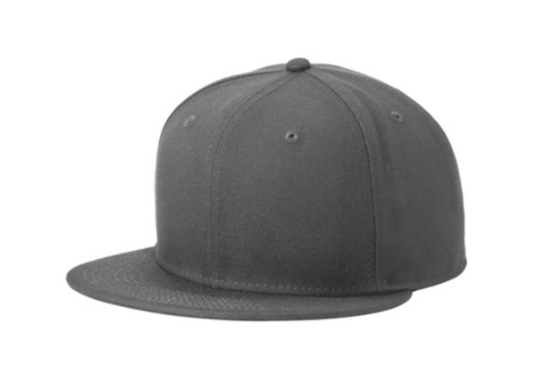 New Era Standard Fit Flat Bill Snapback Cap - Leather Patch
