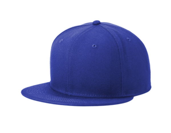 New Era Standard Fit Flat Bill Snapback Cap - Leather Patch