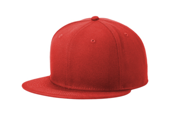 New Era Standard Fit Flat Bill Snapback Cap - Leather Patch