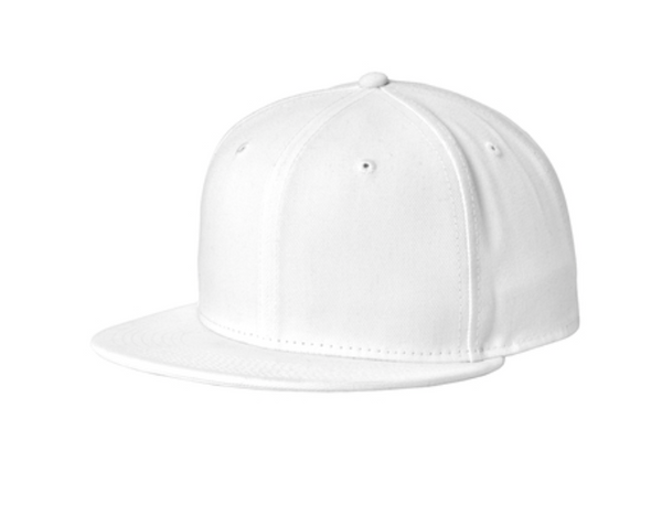 New Era Standard Fit Flat Bill Snapback Cap - Leather Patch
