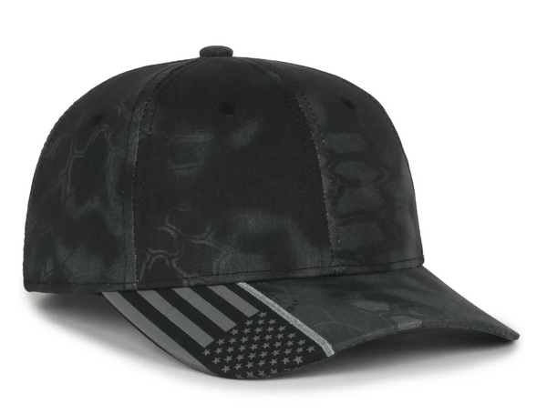 Outdoor Cap CWF-305 Camo Cap with Woven Flag Details