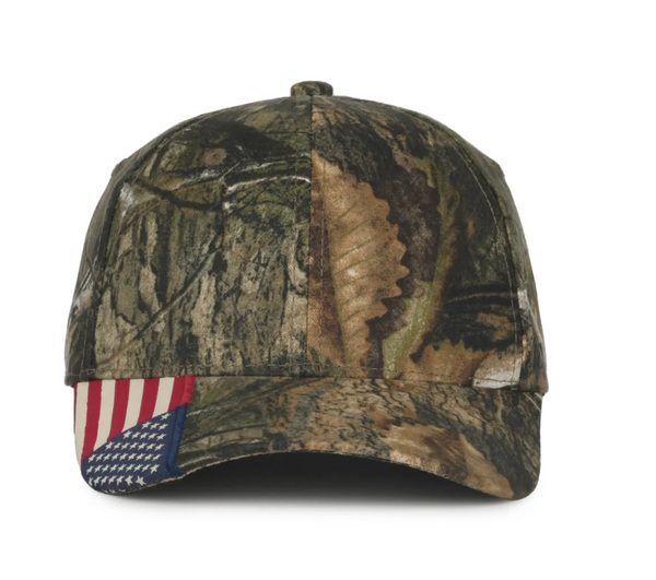 Outdoor Cap CWF-305 Camo Cap with Woven Flag Details