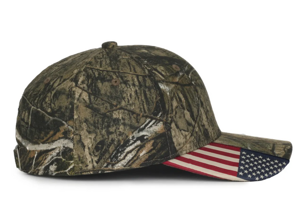 Outdoor Cap CWF-305 Camo Cap with Woven Flag Details