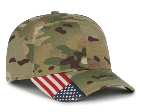 Outdoor Cap CWF-405 Multicam Cap with Flag Visor Insert