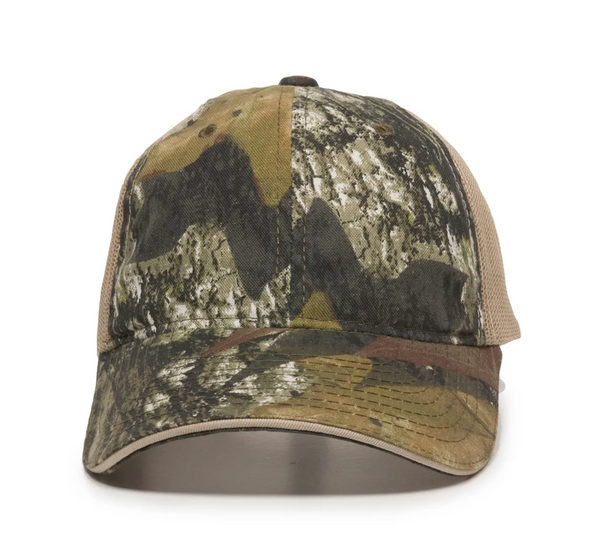 Outdoor Cap CGWM-301 Washed Camo Mesh Back Cap