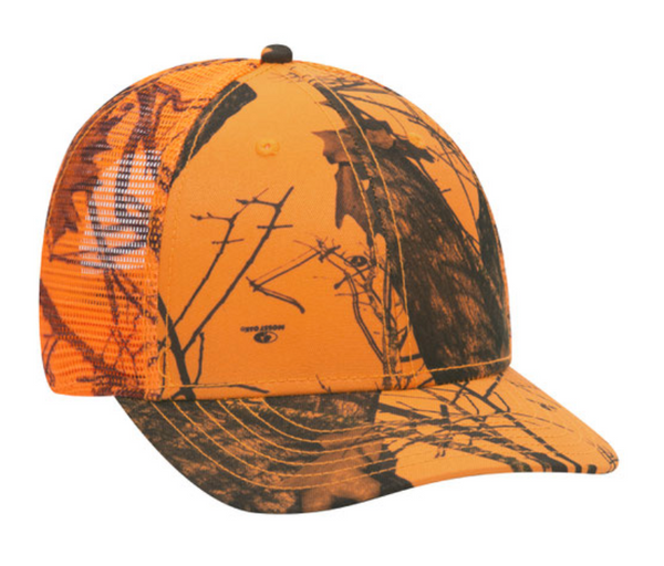 Otto Mossy Oak Camouflage Mesh Back Baseball Cap - Leather Patch