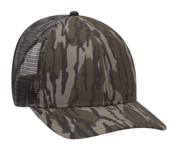 Otto Mossy Oak Camouflage Mesh Back Baseball Cap - Leather Patch