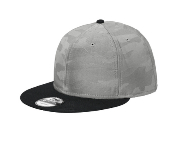 New Era Camo Flat Bill Snapback Cap - Leather Patch