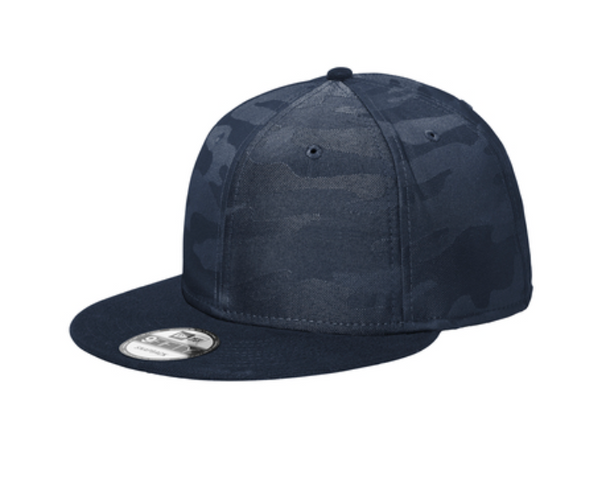 New Era Camo Flat Bill Snapback Cap - Leather Patch