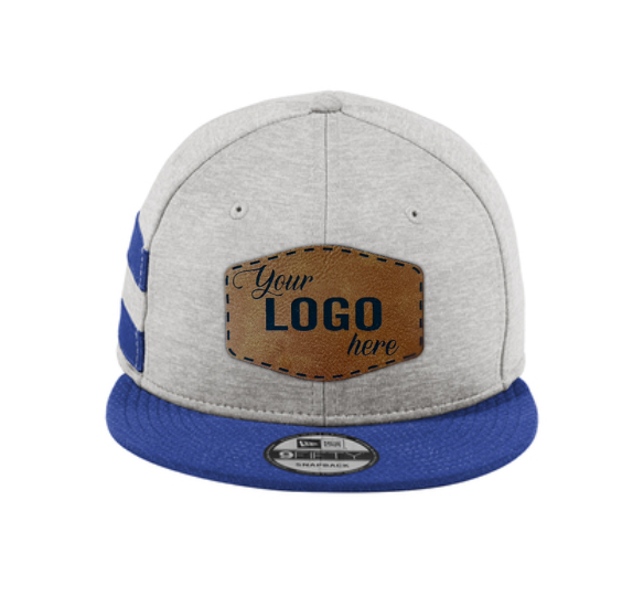 New Era Shadow Heather Striped Flat Bill Snapback Cap - Leather Patch