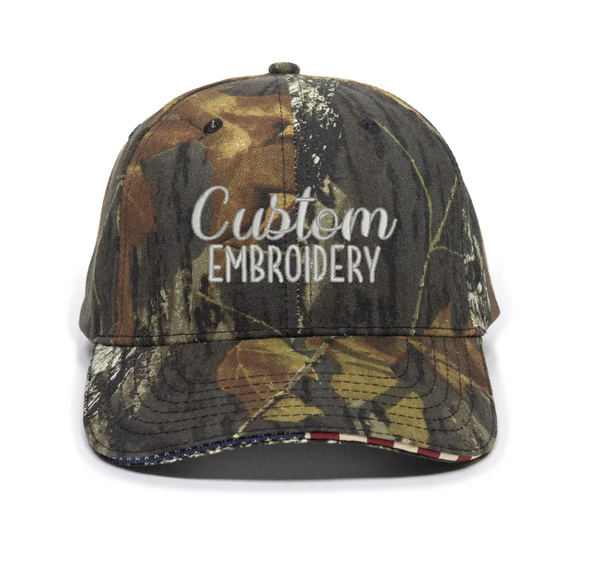 Outdoor Cap USA-350 Camo Cap with Woven Flag - Embroidered