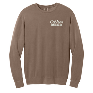 Comfort Colors Lightweight Crewneck Sweatshirt - Embroidered