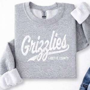 Gildan Distressed Grizzlies Printed Crewneck