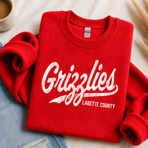 Gildan Distressed Grizzlies Printed Crewneck