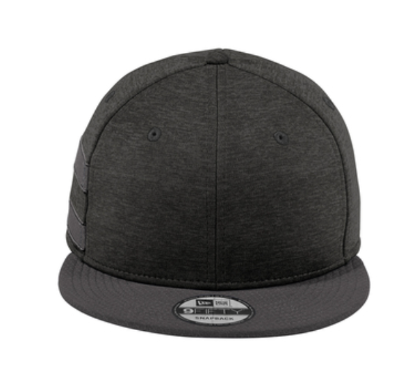 New Era Shadow Heather Striped Flat Bill Snapback Cap - Leather Patch
