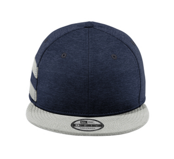New Era Shadow Heather Striped Flat Bill Snapback Cap - Leather Patch