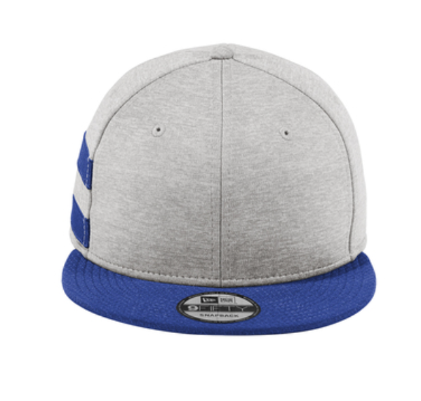 New Era Shadow Heather Striped Flat Bill Snapback Cap - Leather Patch