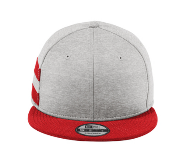 New Era Shadow Heather Striped Flat Bill Snapback Cap - Leather Patch